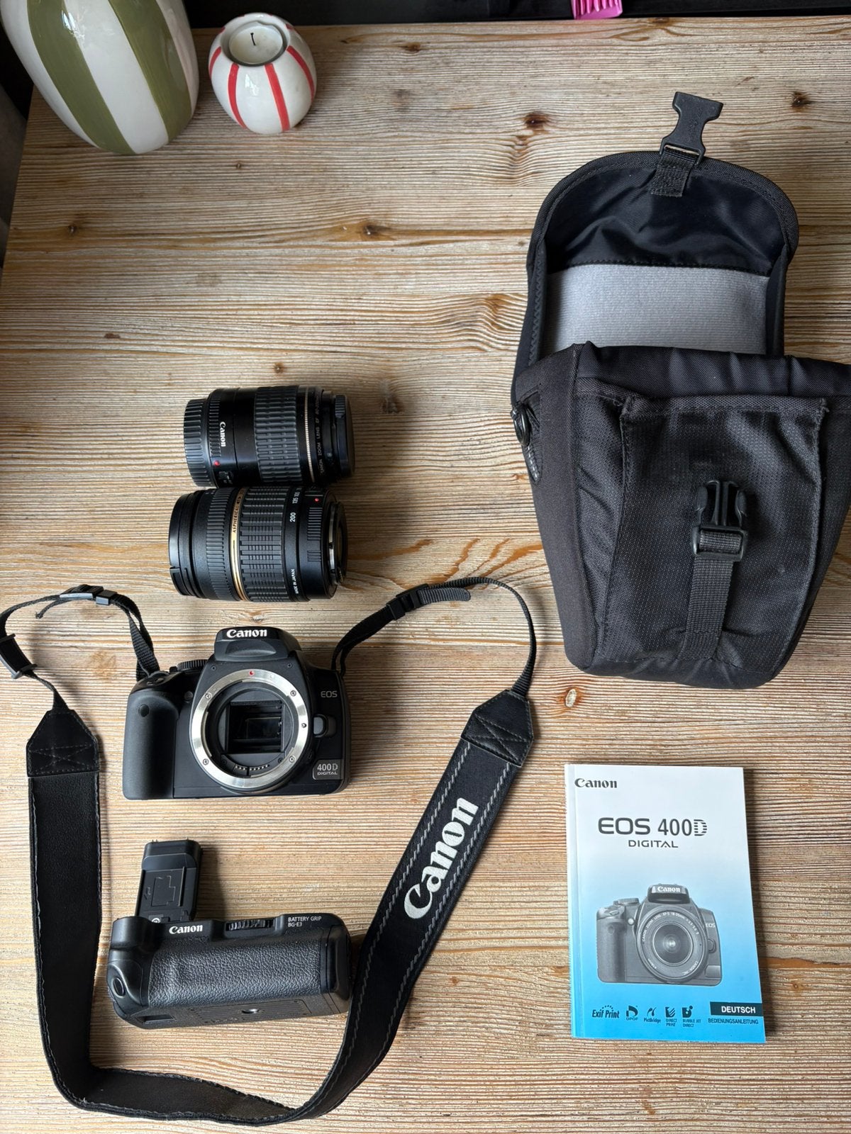 Canon EOS 400D + 2 Lenzen (Tamron & Canon) + Accessoires, Gebruikt, Spiegelreflex, Ophalen of Verzenden, Geen optische zoom