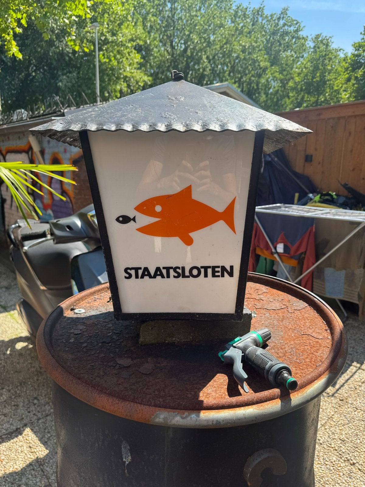 Vintage Staatsloten lantaarn - Meer dan 25 jaar oud, Ophalen of Verzenden, Gebruikt, Lichtbak of (neon) lamp