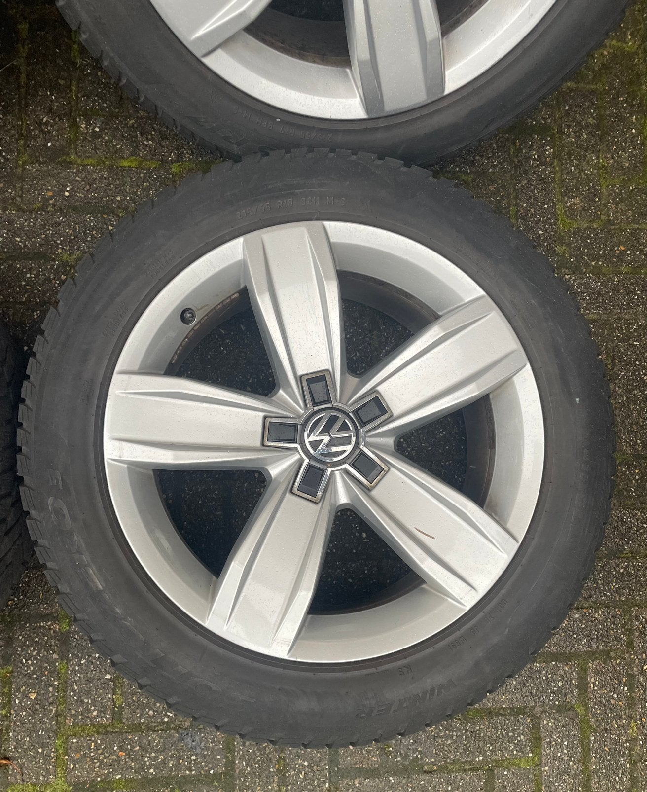 Originele VW Passat velgen 17 inch winterset, Ophalen, Banden en Velgen, 17 inch, Winterbanden