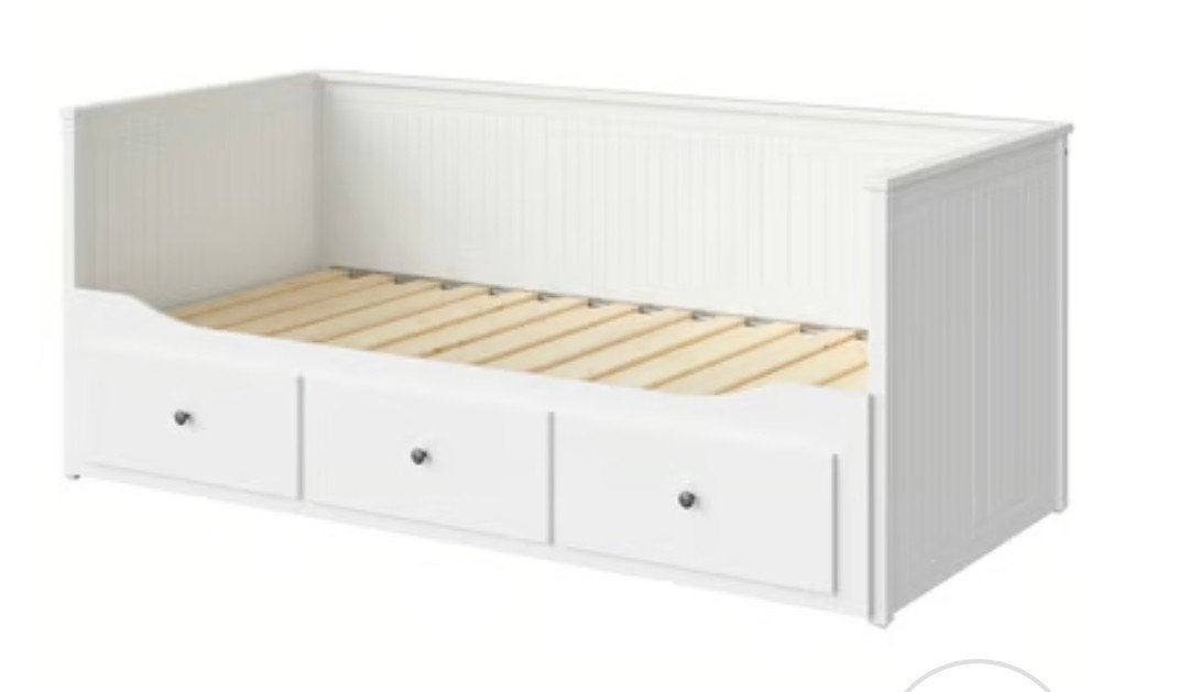 Ikea bed 1 pers maar kan uitgetrokken worden als 2e bed, Ophalen, Gebruikt, Eenpersoons, Wit