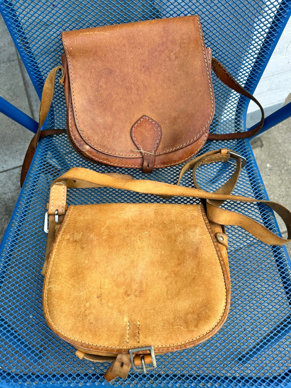 Zadeltas Schoudertas Vintage Leer Tuigleer, Bruin, Ophalen of Verzenden, Zo goed als nieuw, X