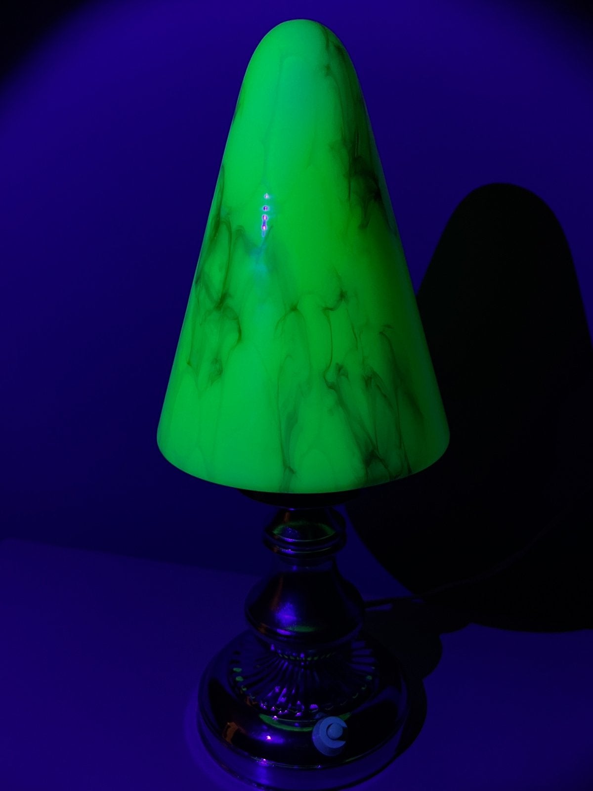 Art Deco Uranium lamp, Huis en Inrichting, Ophalen of Verzenden, Zo goed als nieuw, Glas, Minder dan 50 cm