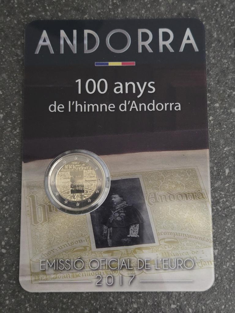 Andorra 2017 Coincard – Volkslied van Andorra | €22,95, Ophalen of Verzenden, Overige landen, 2 euro, Losse munt