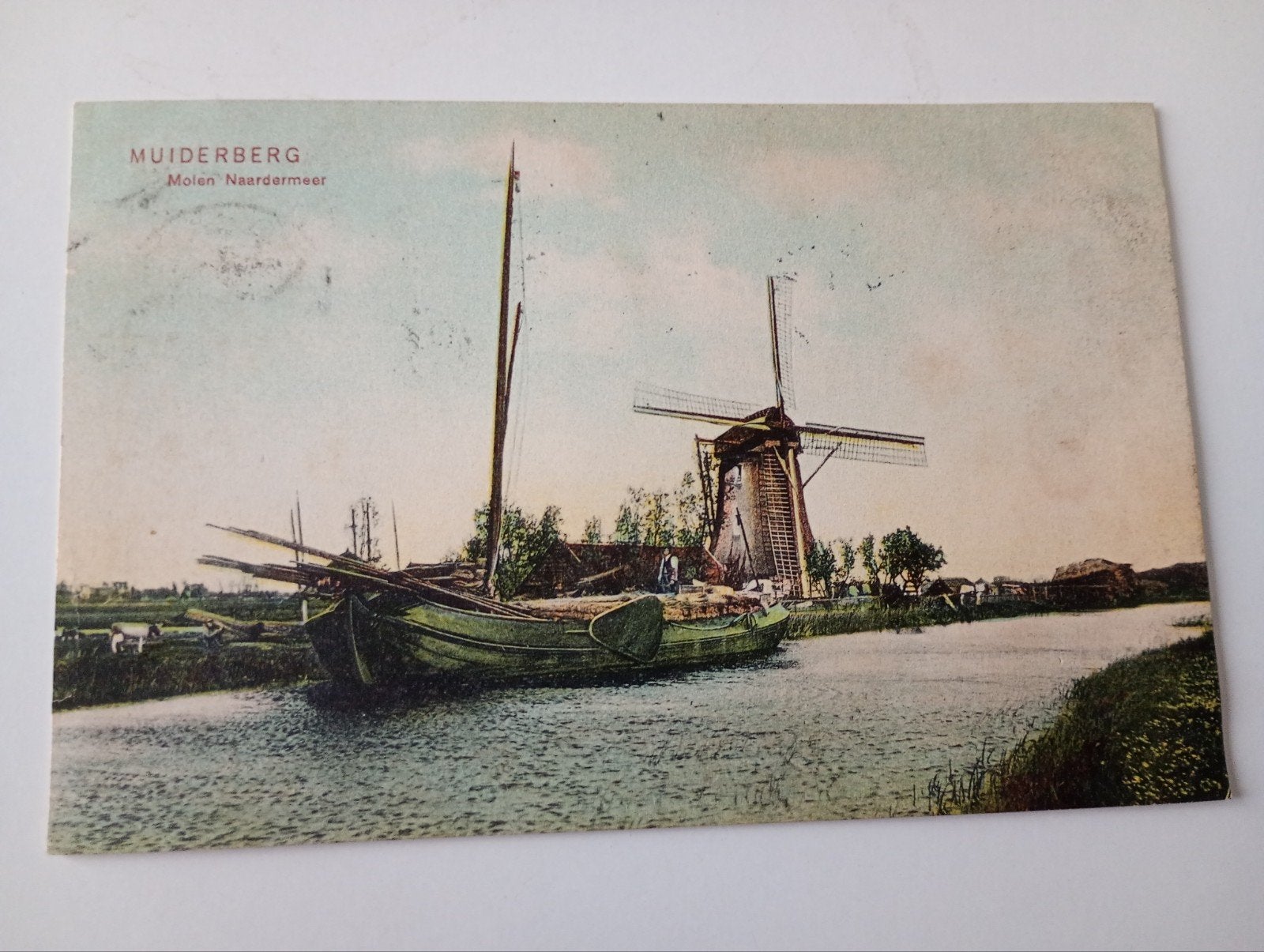 Muiderberg Molen Naardermeer 1909, Ophalen of Verzenden, Voor 1920, Gelopen, Noord-Holland