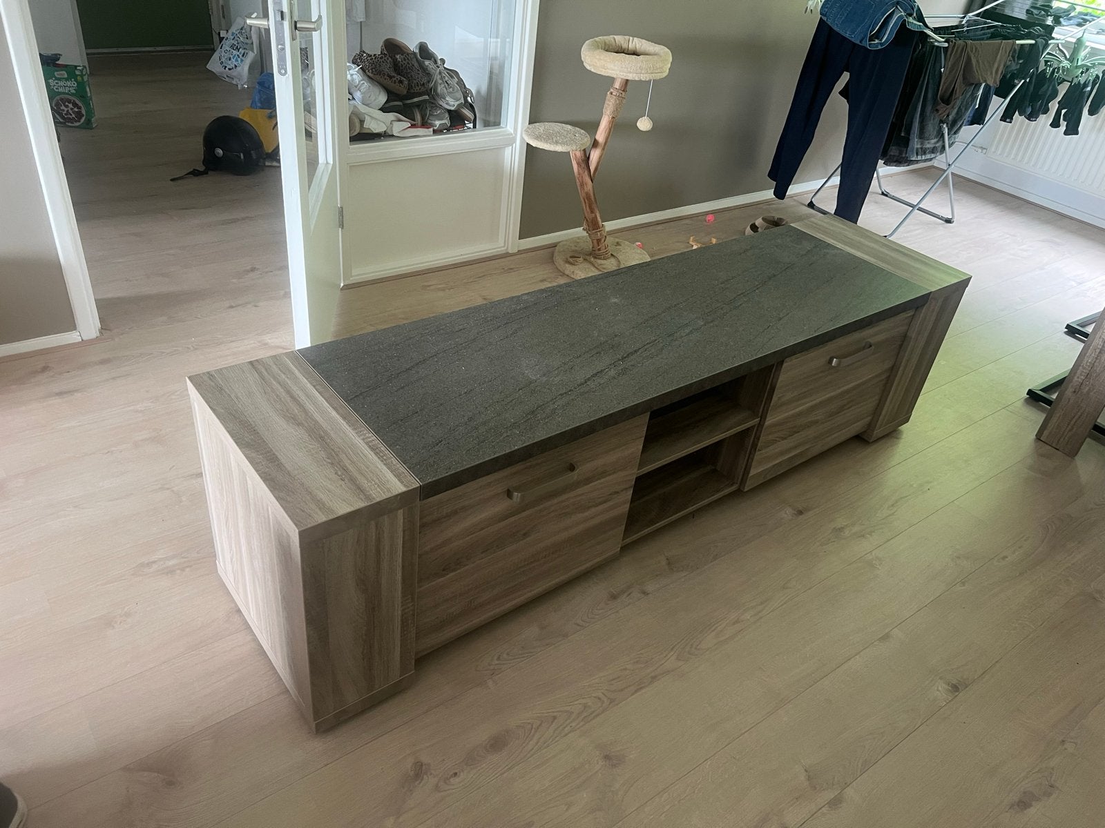 Modern TV-meubel met opbergruimte, Huis en Inrichting, Ophalen, Gebruikt, 150 tot 200 cm, Minder dan 100 cm