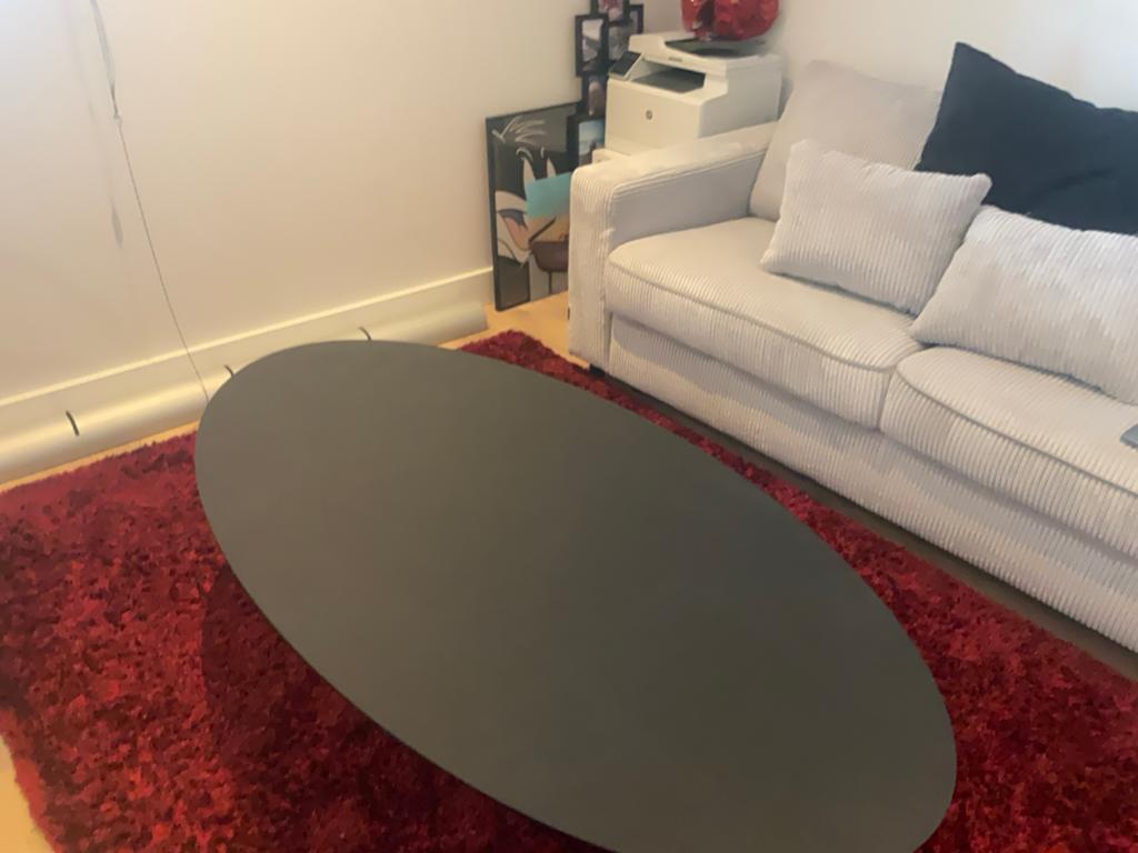 Bree's New World Libra ovale salontafel zwart Ceramistone, Ophalen, 100 tot 150 cm, 50 tot 100 cm, Zo goed als nieuw