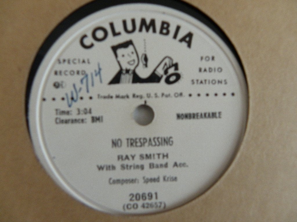 78 Toerenplaat Ray Smith - No Tres Passing, Gebruikt, 10 inch, Promo, Ophalen of Verzenden