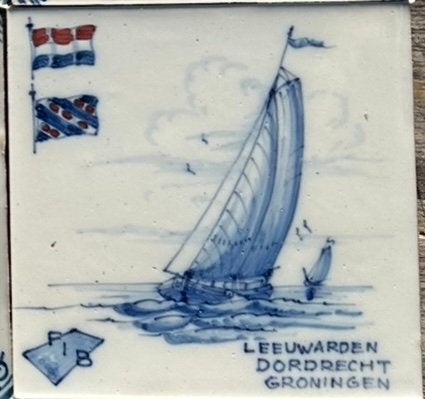 Harlinger tegeltje ca13x13 cm, Antiek en Kunst, Ophalen of Verzenden