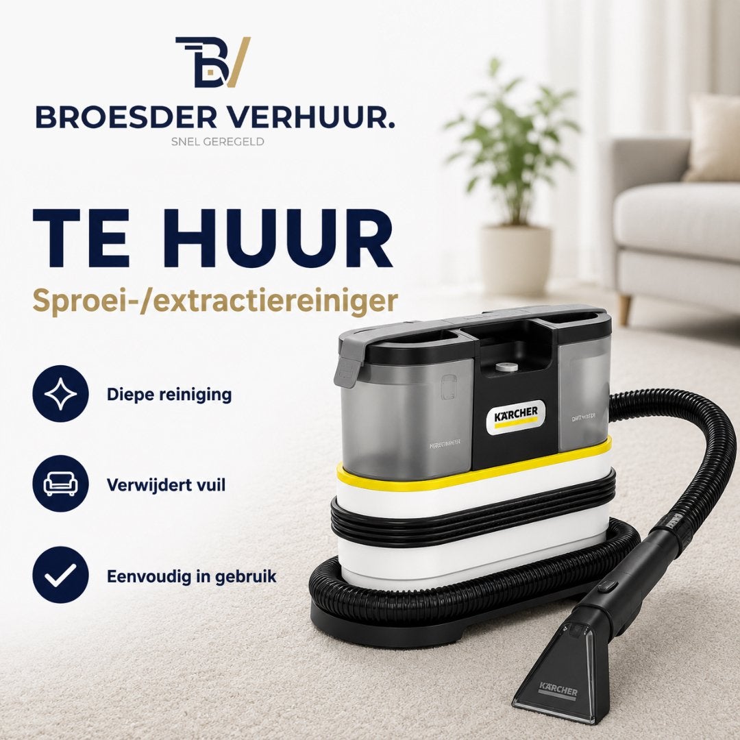 Kärcher sproei-/extractiereiniger te huur, Doe-het-zelf en Verbouw, Reinigingsmachines, Ophalen, Nieuw, Overige typen