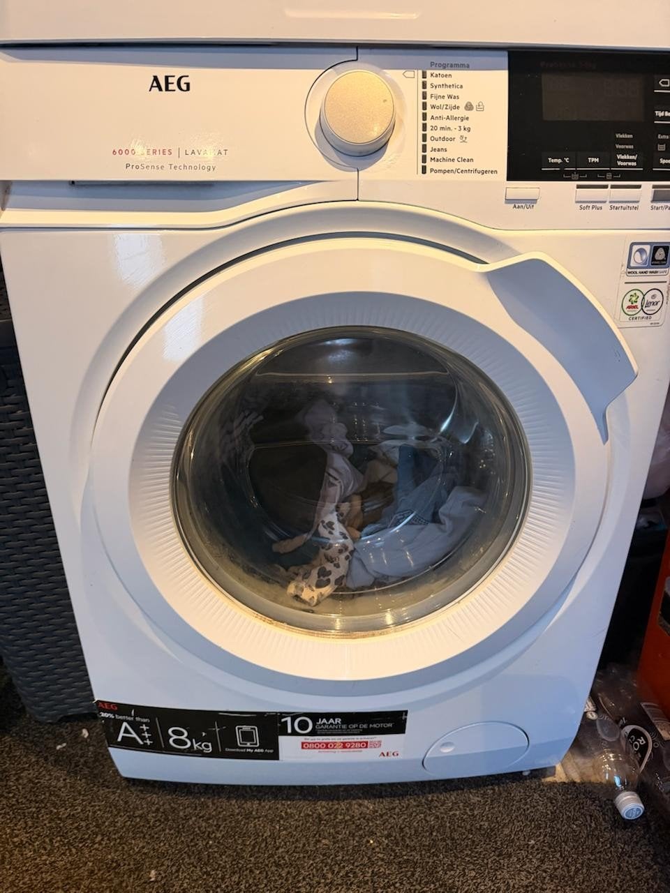 AEG 6000 Series Lavamat ProSense Wasmachine, Witgoed en Apparatuur, Ophalen, 1200 tot 1600 toeren, Gebruikt, 8 tot 10 kg