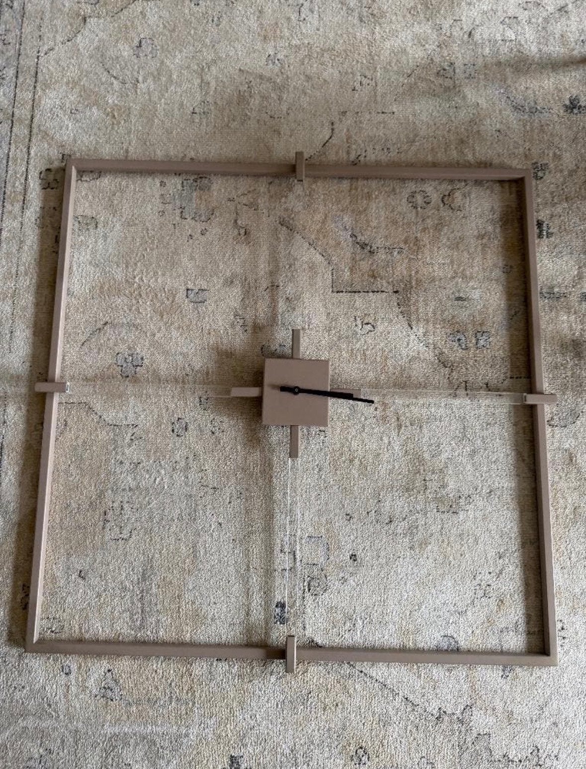Grote beige wandklok 80x80 cm, Ophalen, Analoog, Beige, Modern
