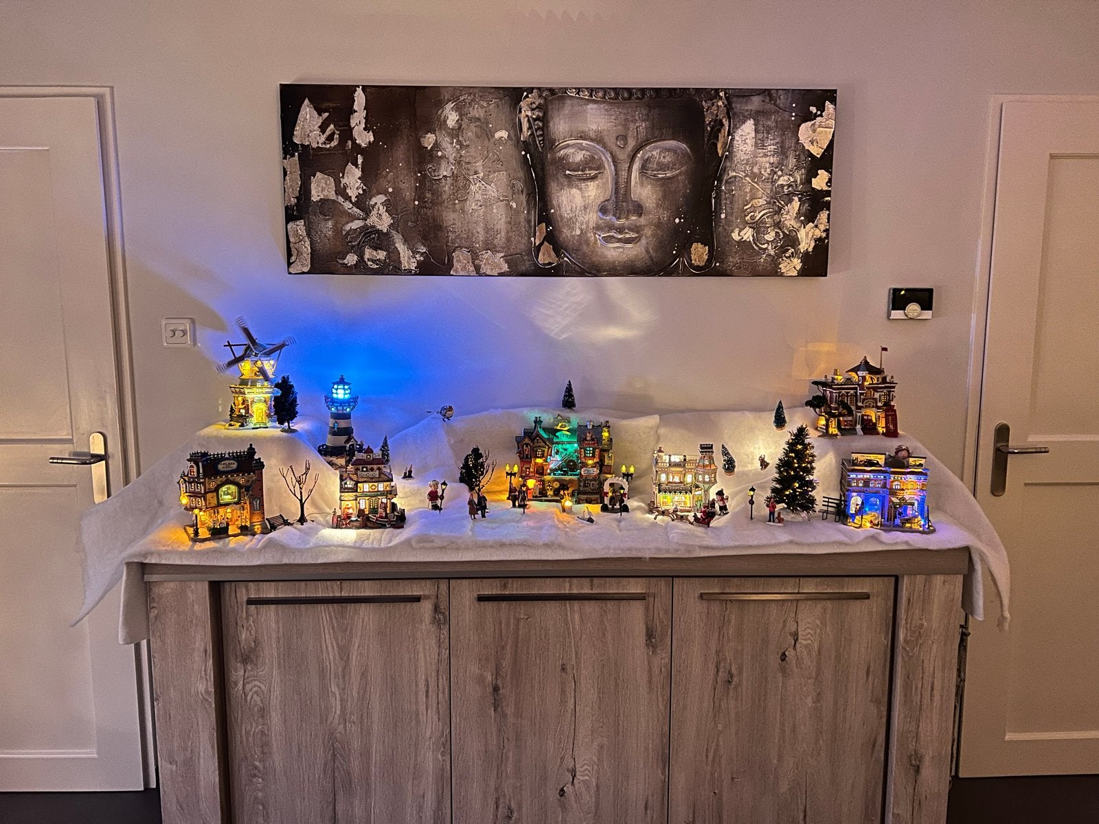 Lemax kerstdorp (huisjes) kompleet, inclusief decoratie, Ophalen