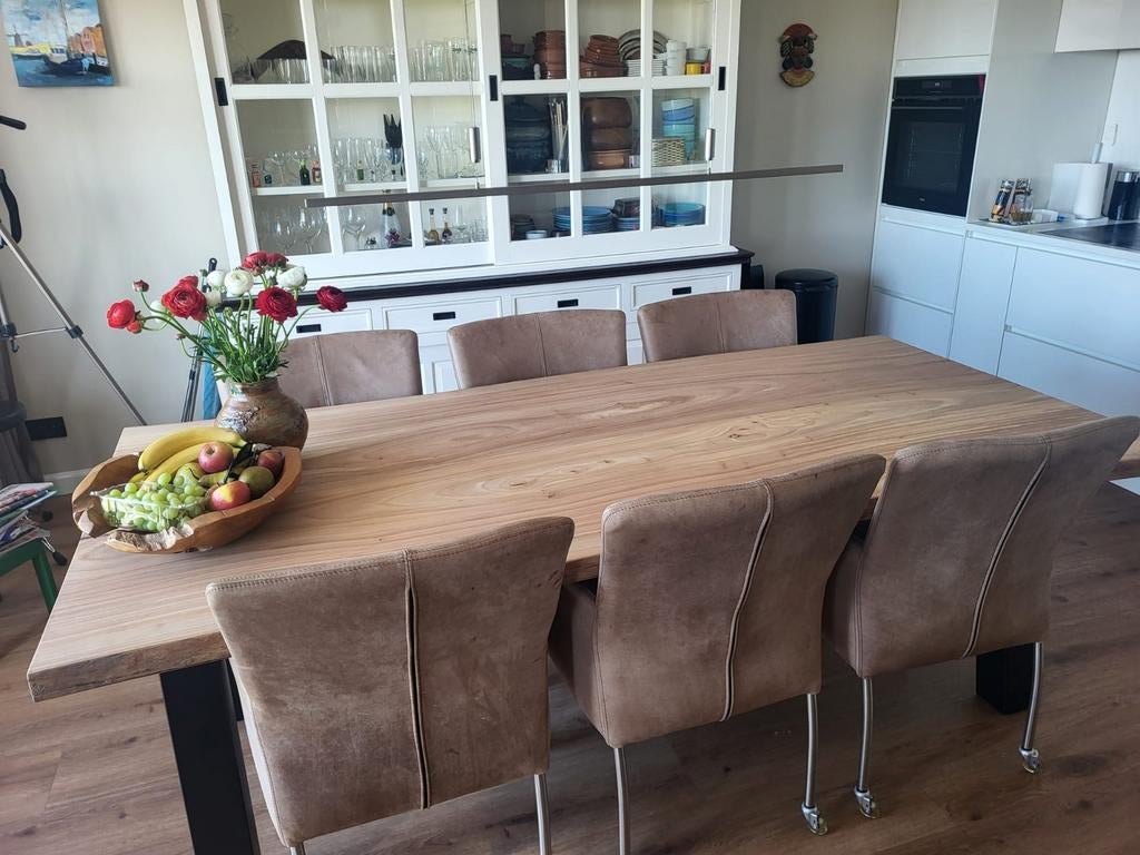 6  eetkamerstoelen met armleuning - Hoek van Holland, Ophalen of Verzenden, Zo goed als nieuw, Vijf, Zes of meer stoelen