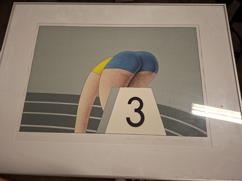 Zeefdruk “Athlete in de Startblok” – Marinus Fruit, Ophalen