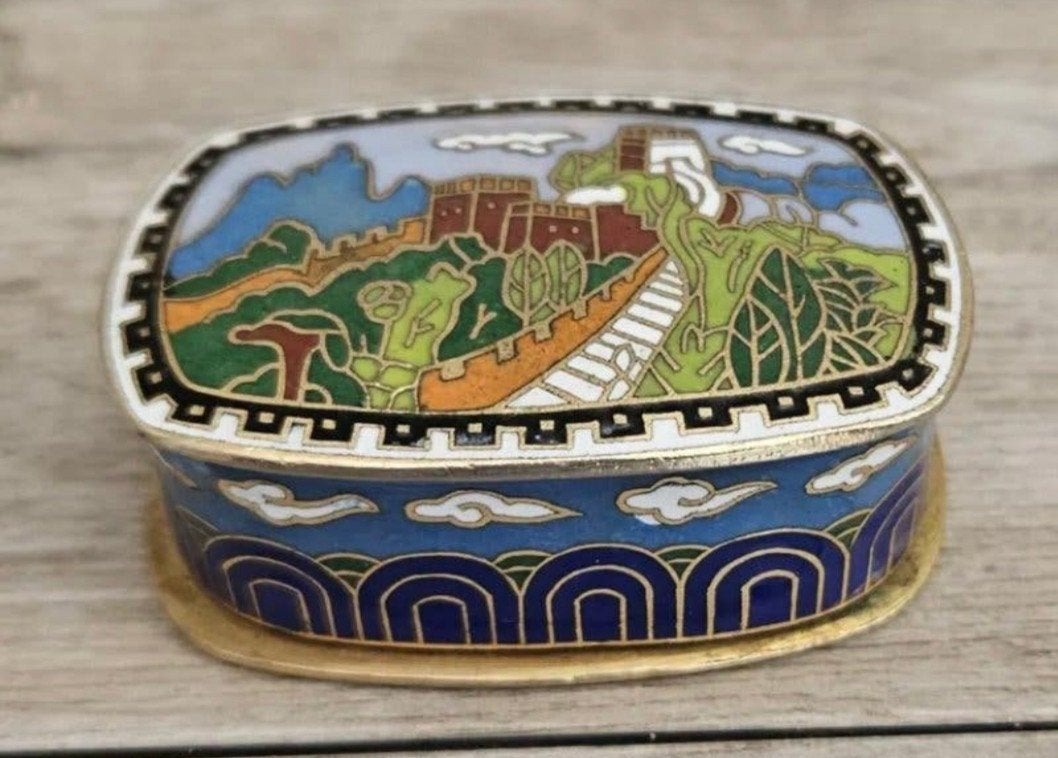 Vintage Chinees Pillendoosje, Ophalen of Verzenden