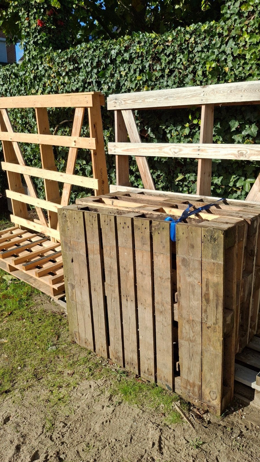 Houten glasbokken en europallets, Ophalen, Gebruikt, Pallet, Minder dan 200 cm