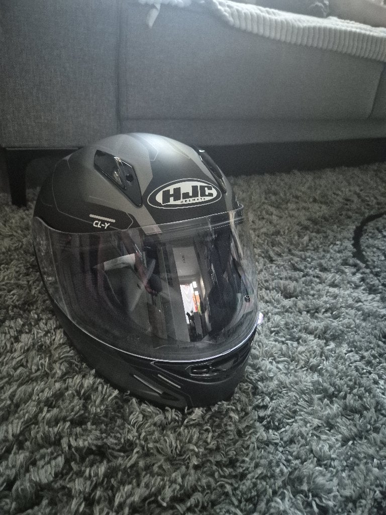 Stoere zwarte HJC CL-Y helm maat M, Fietsen en Brommers, Brommerhelmen, Ophalen of Verzenden, Zo goed als nieuw, Medium, HJC