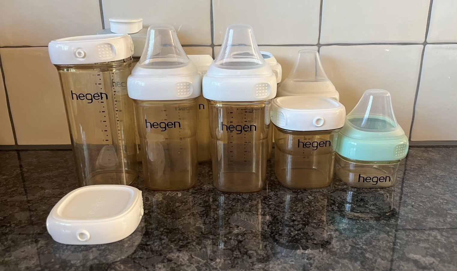Hegen flessen set 9 drinkflessen, Ophalen, Zo goed als nieuw, Overige typen