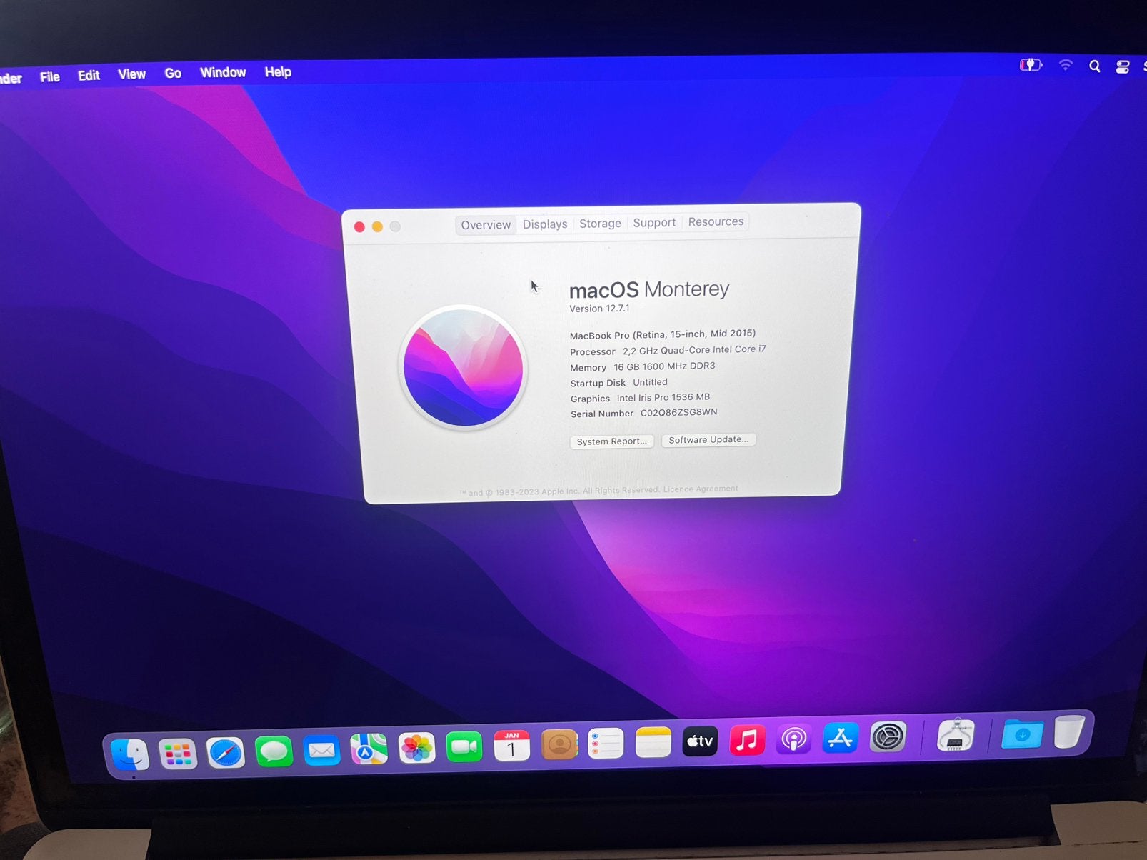 MacBook Pro 15-inch Mid 2015, 2.2Ghz i7, 16GB RAM, 256GB SSD, Computers en Software, Apple Macbooks, MacBook Pro, 2 tot 3 Ghz