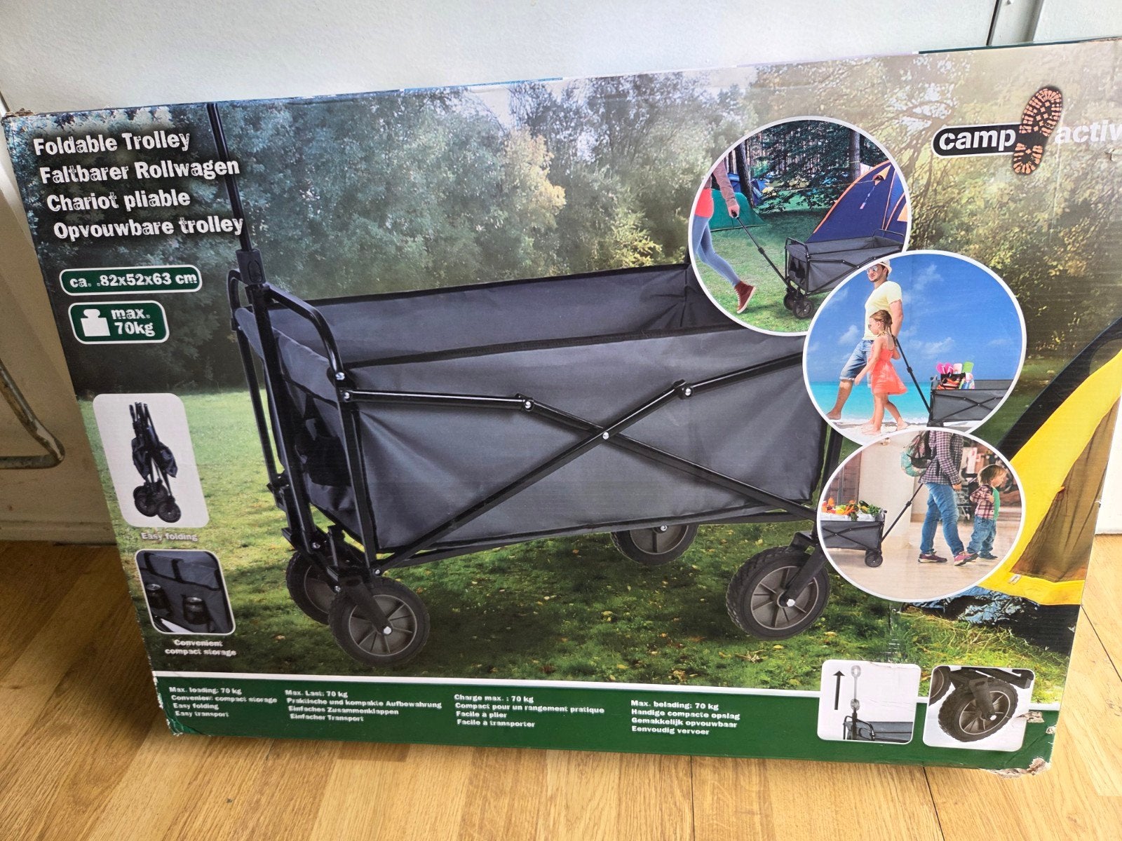NIEUW, Opvouwbare bolderkar - Camp Active - Max 70 kg, Caravans en Kamperen, Ophalen, Opvouwbaar, Nieuw