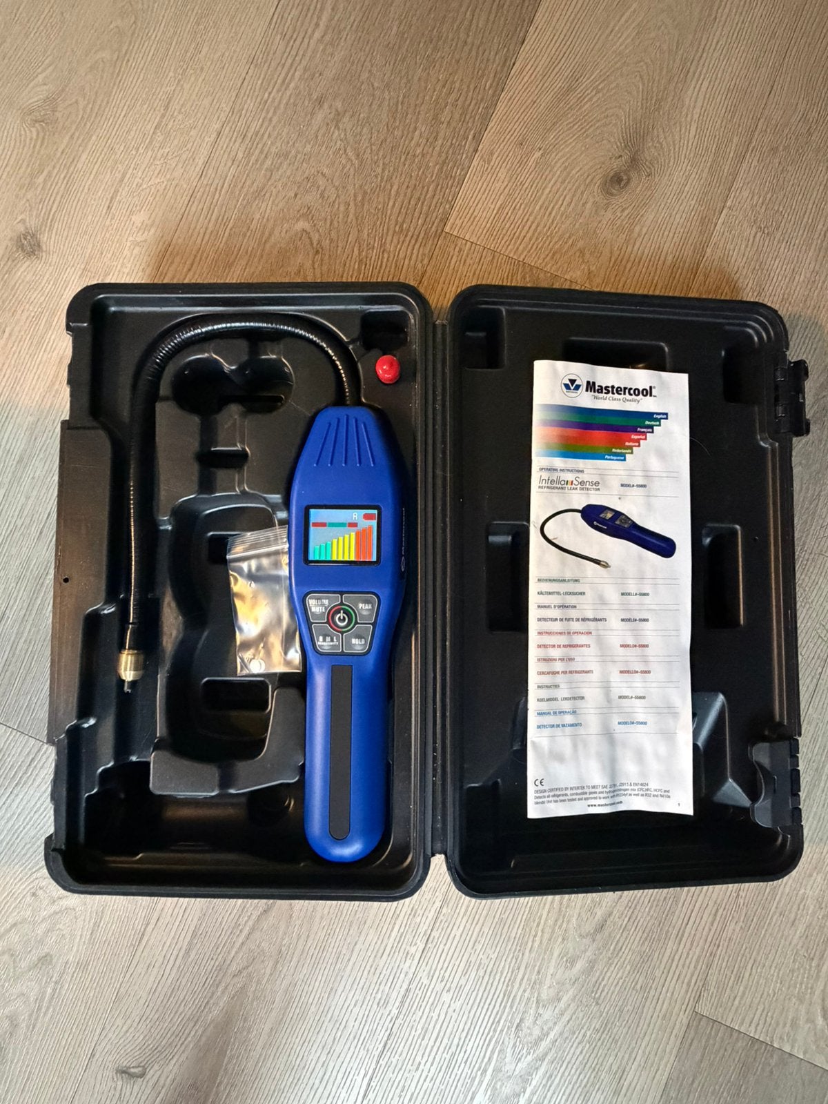 Mastercool Intellasense elektr. lekdetector incl. koffer, Ophalen of Verzenden, Zo goed als nieuw