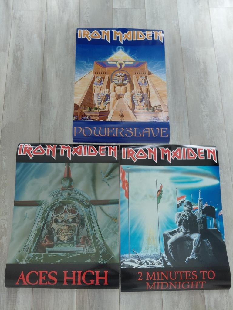 Iron Maiden replica posters 3stuk, Verzamelen, Rechthoekig Staand, Deurposter of groter, Nieuw, Ophalen of Verzenden