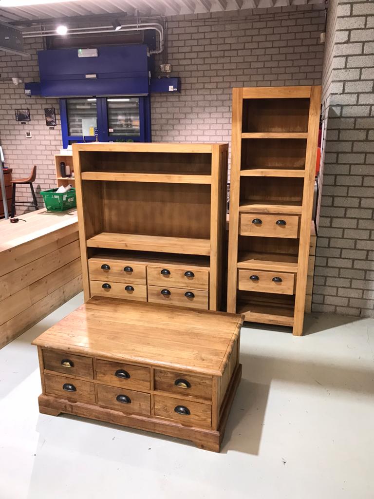 Prachtige teak houten set / landelijk / teakhouten, Ophalen, B, U, U