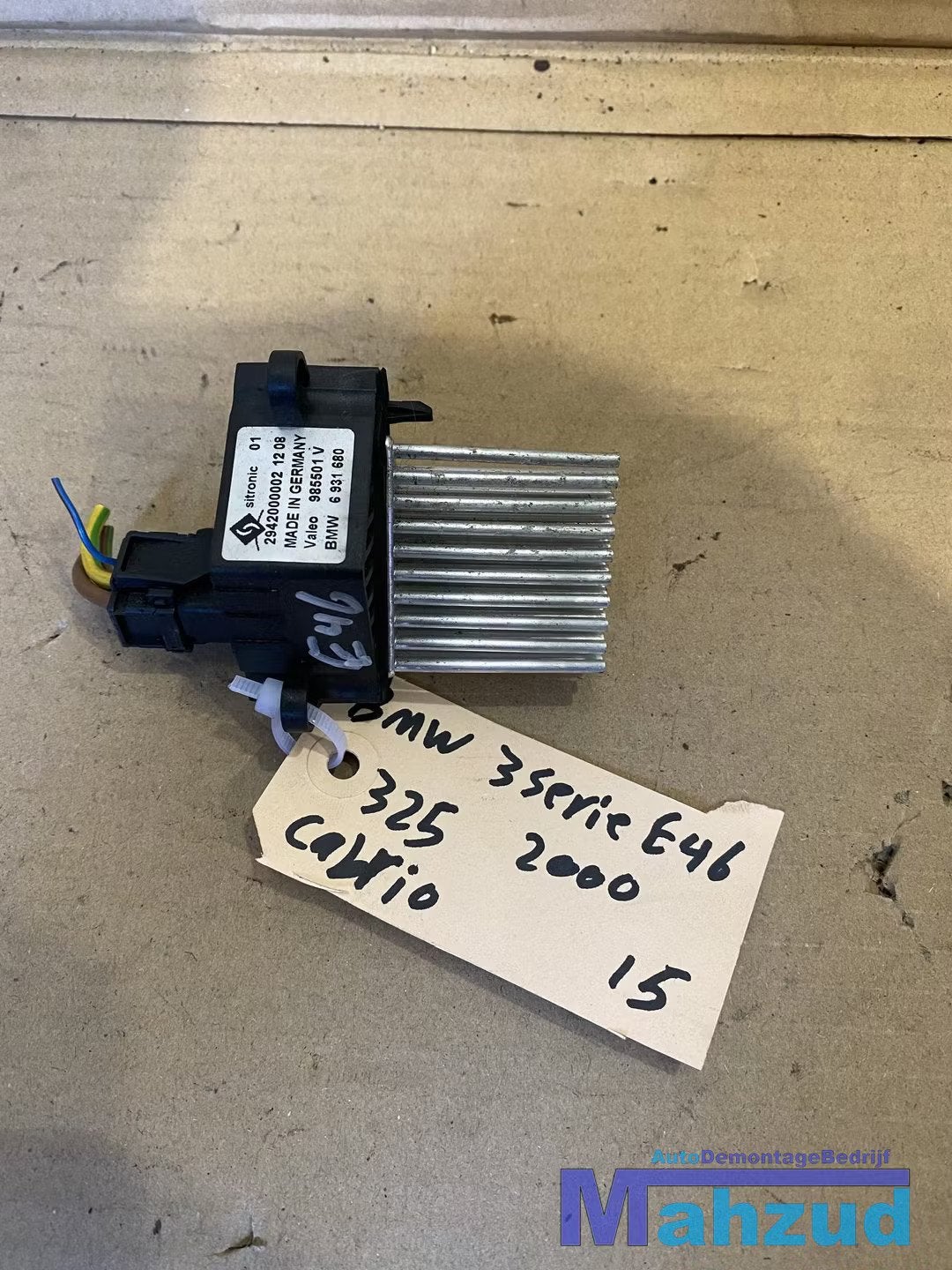 BMW 3 SERIE E46 Kachelweerstand 6931680, Petuelring 130
80788  Munich, DE, Gebruikt, Info@bmw.de, Ophalen of Verzenden