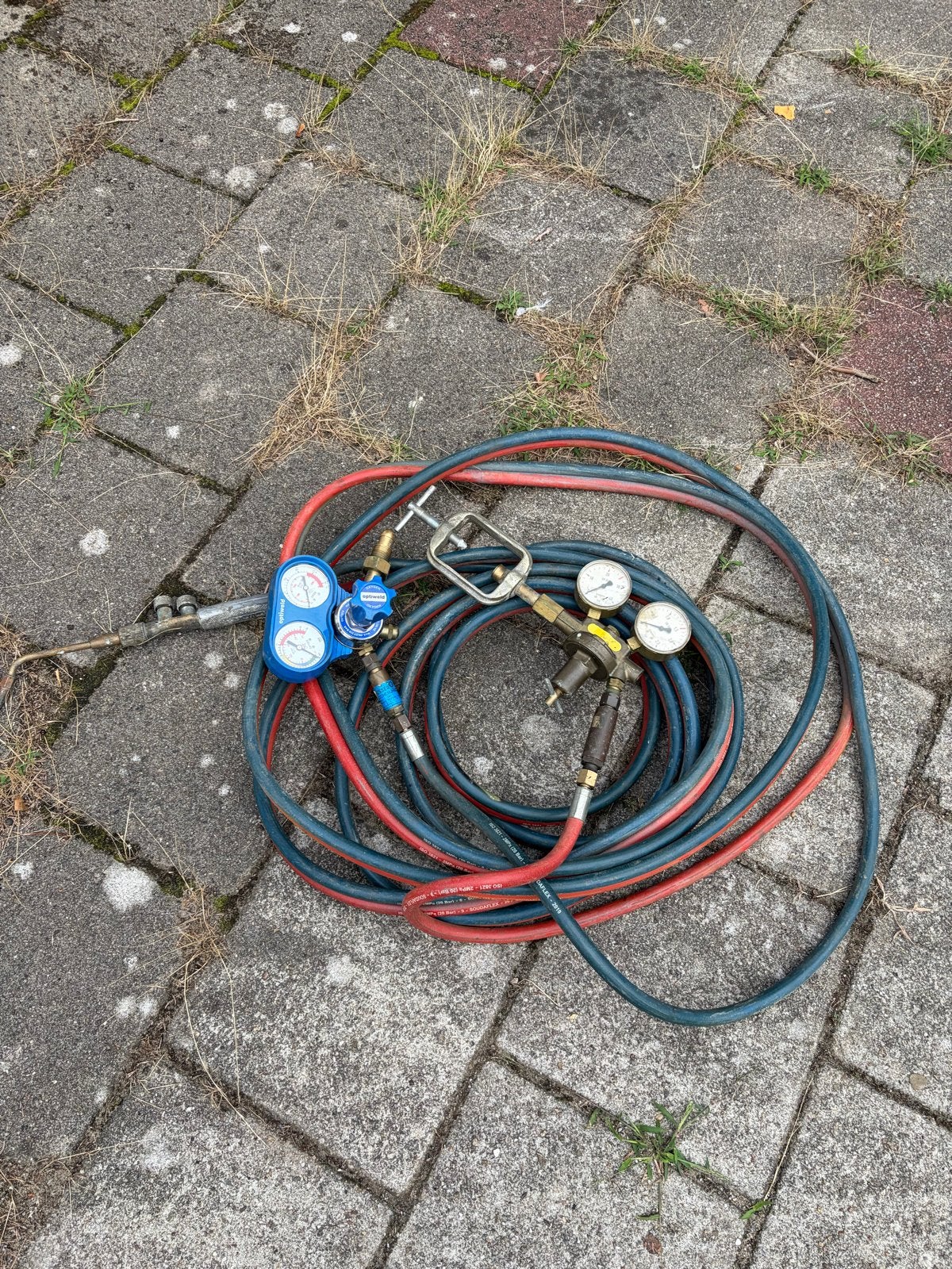 10 meters Autogeen Lasapparaat met Slangen en Drukregelaars, Doe-het-zelf en Verbouw, Gereedschap | Lasapparaten, Ophalen, Gebruikt