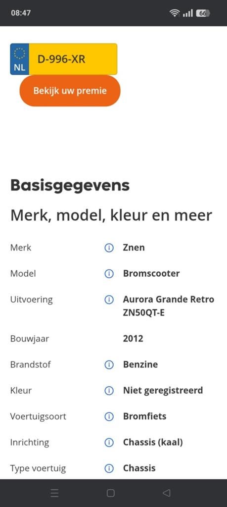 Znen Bromscooter Aurora Grande Retro - Goed rijdend, Fietsen en Brommers, Brommers | Overige merken, Ophalen of Verzenden, Gebruikt