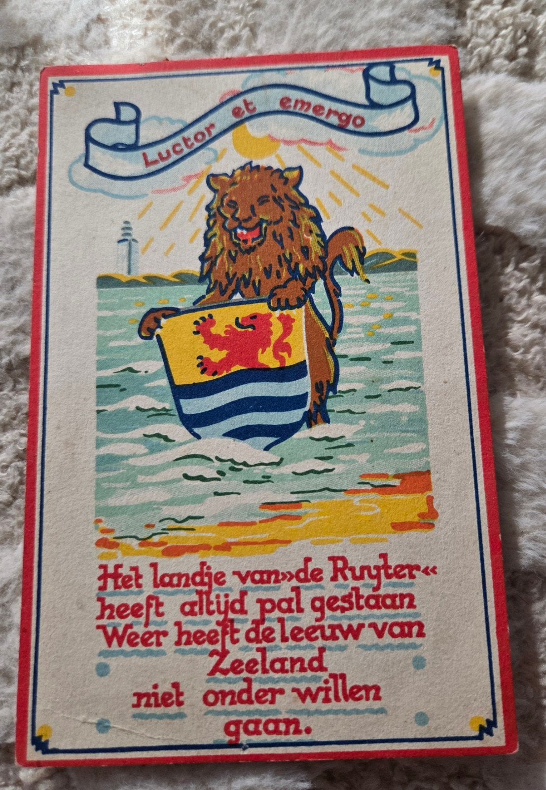 Oorlogspostkaart Zeeland 'Lucto et Emergo', Verzamelen, Verzenden, 1940 tot 1960, Gelopen, Overige thema's