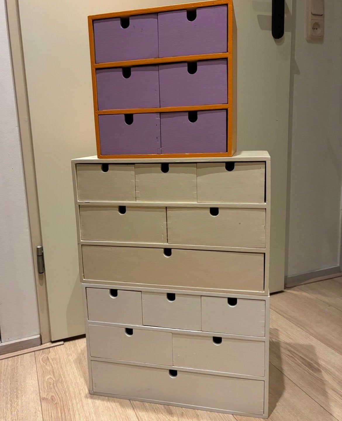 3 IKEA Moppe kastjes, Huis en Inrichting, Wandkapstok, Ophalen of Verzenden, Zo goed als nieuw, Minder dan 100 cm