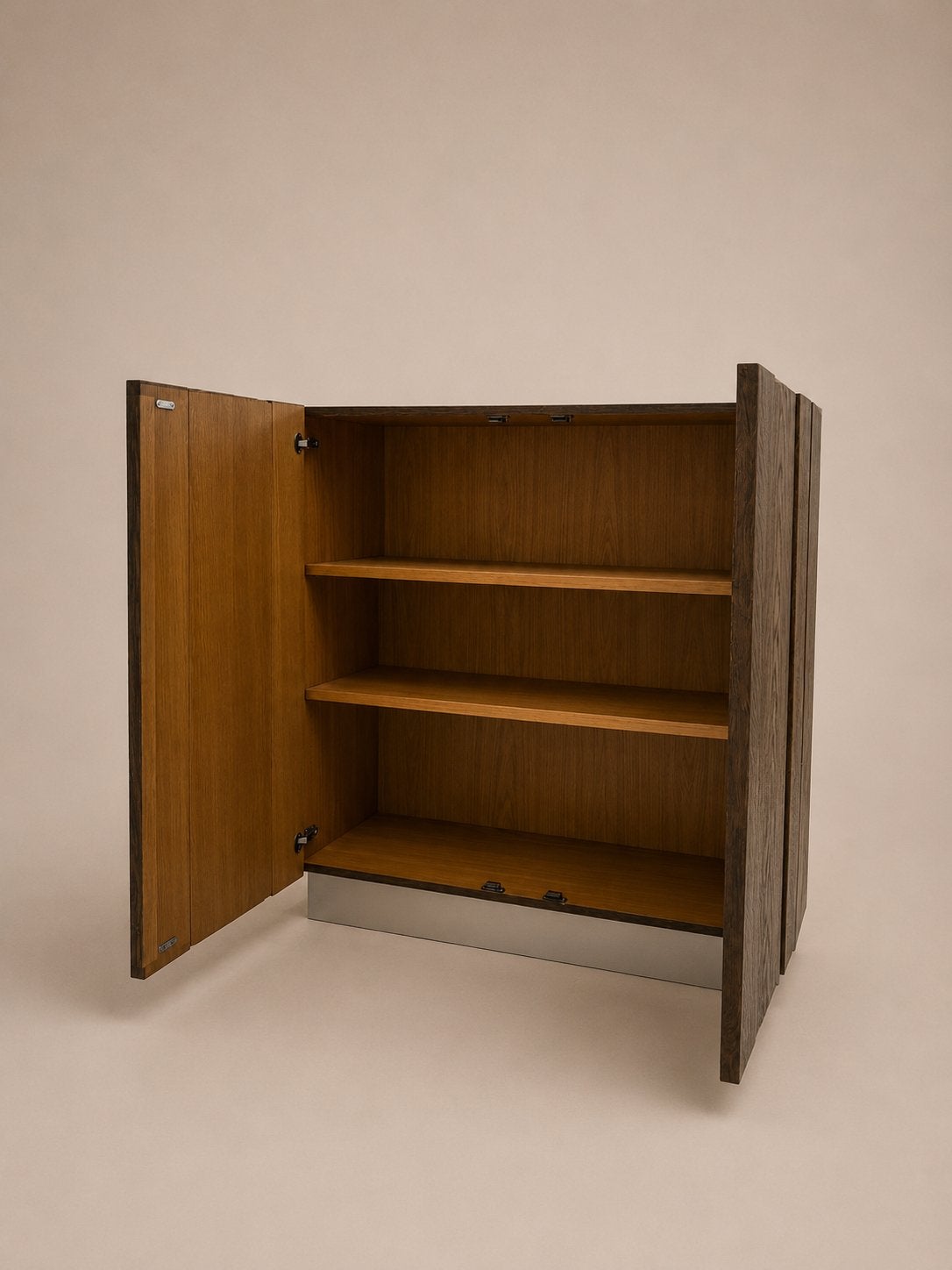 Vintage brutalist barkast, Zo goed als nieuw, Minder dan 150 cm, Metaal, 25 tot 50 cm
