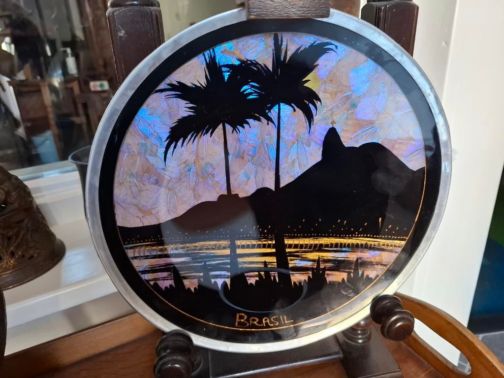 Braziliaase art deco stijl kunstzinnig uitgevoerde vlinderbo, Antiek en Kunst, Ophalen of Verzenden