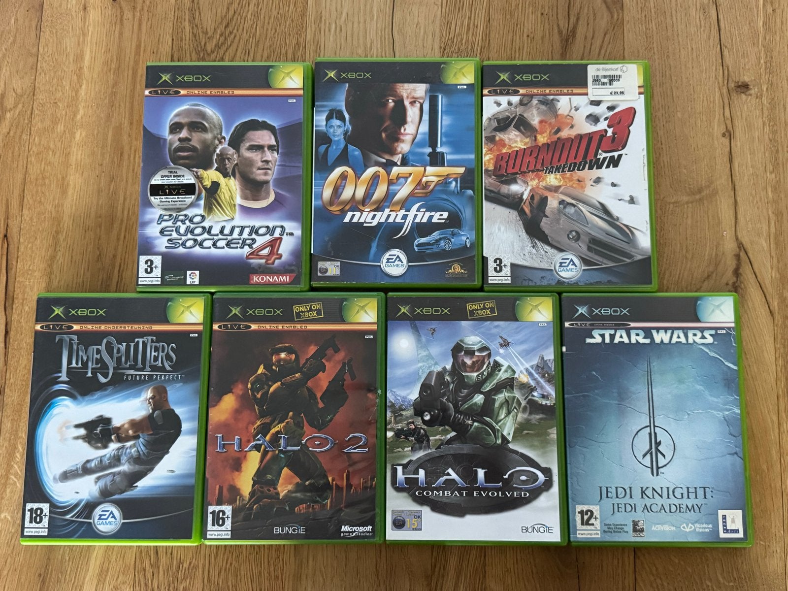 7 Xbox games in één koop - PES/007/HALO/TIMESPLITTERS, Spelcomputers en Games, Games | Xbox Original, 1 speler, Verzenden, Gebruikt