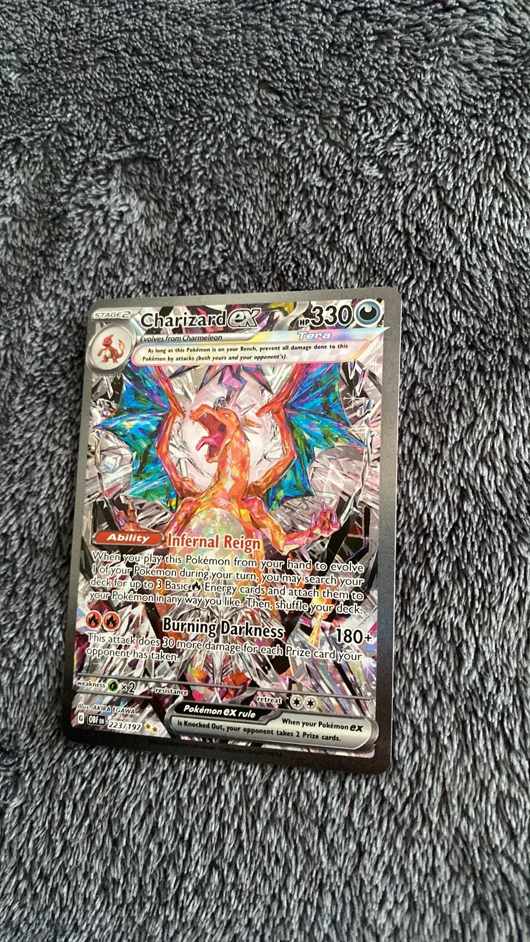 Pokemon kaart obsidian flames charizard ex 223/197, Ophalen of Verzenden, Zo goed als nieuw