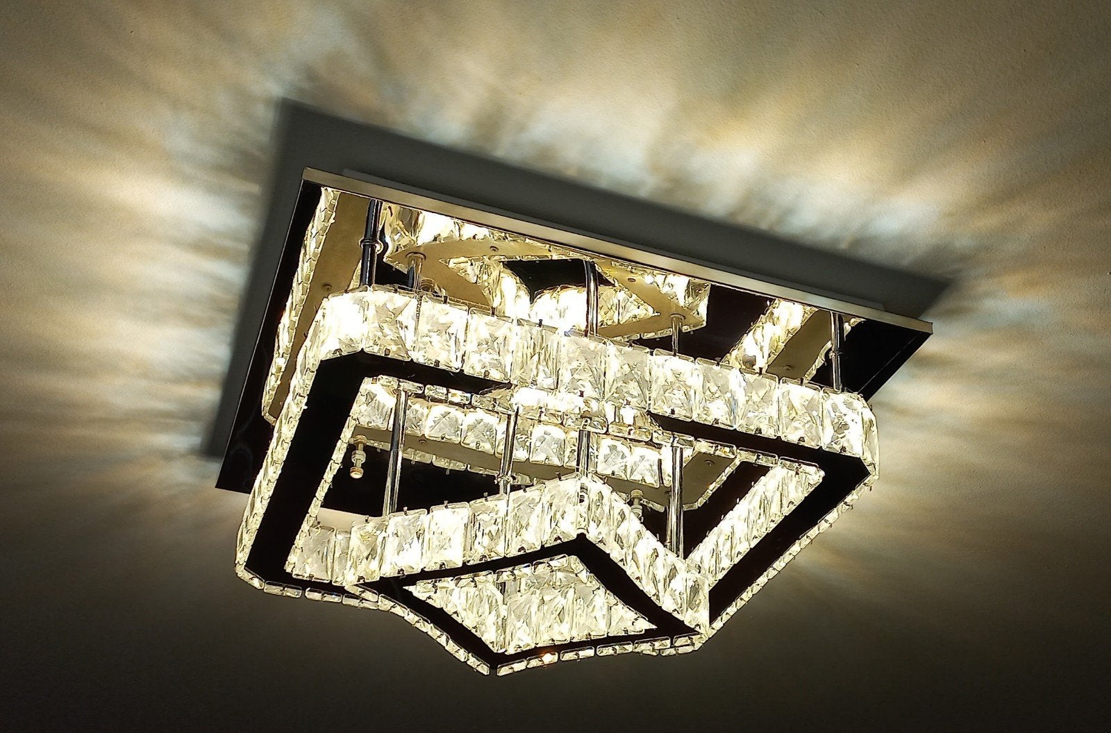 Luxe  plafondlamp - Modern design, Huis en Inrichting, Ophalen, Minder dan 50 cm, Zo goed als nieuw, Modern, Luxe, Kristal