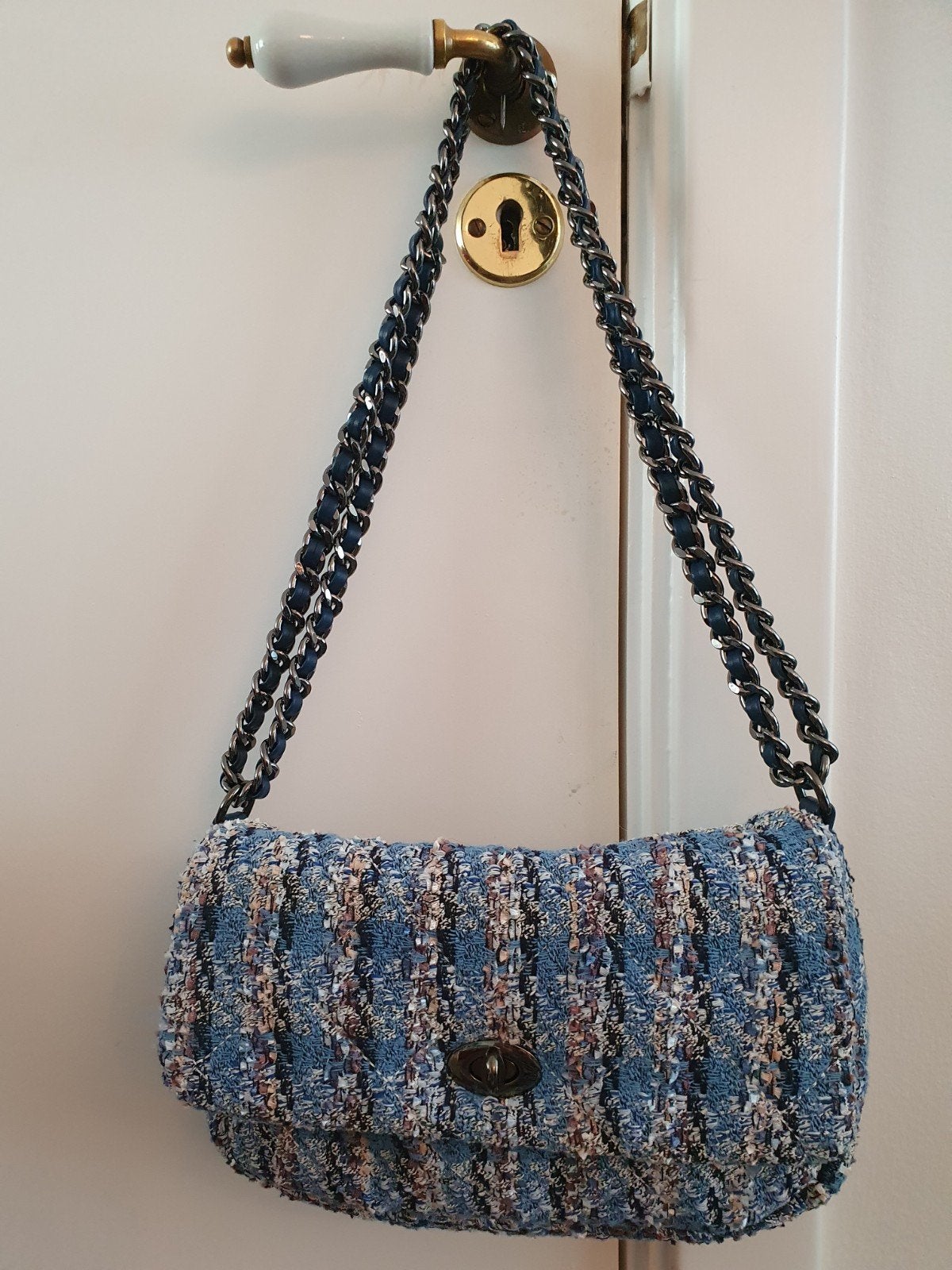 STOFFEN  TASJE -BLAUW, Ophalen of Verzenden, Nieuw, Blauw, Schoudertasje