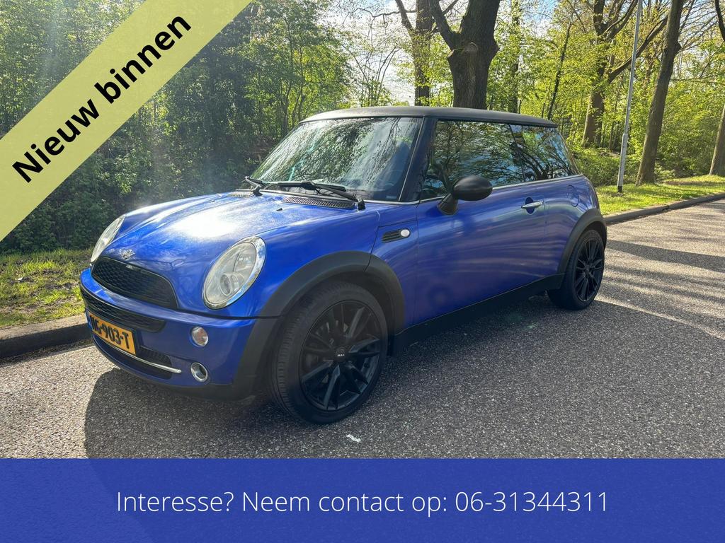 Zeer Nette Mini 1.6 16V ONE 2005 Blauw, Auto's, Voorwielaandrijving, 4 cilinders, Bedrijf, Handgeschakeld