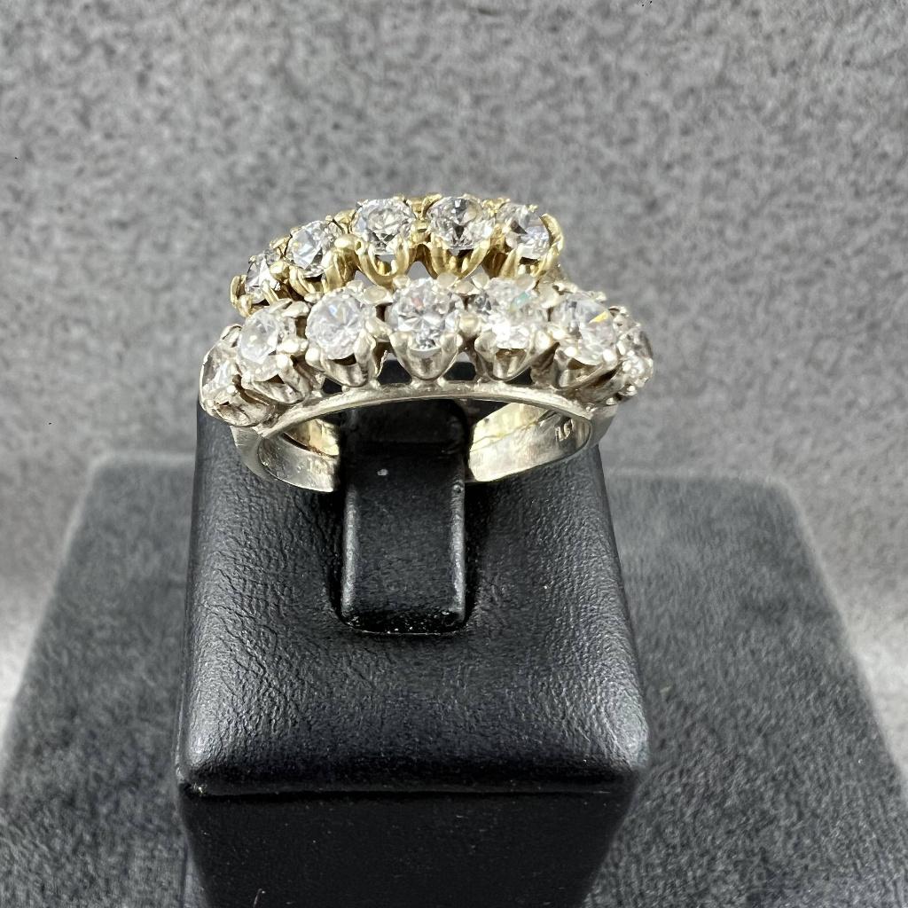 Gouden ring | 14K | 5,41gr | rijring bicolor | 404081, Sieraden, Tassen en Uiterlijk, Ringen, Ophalen of Verzenden, Zo goed als nieuw