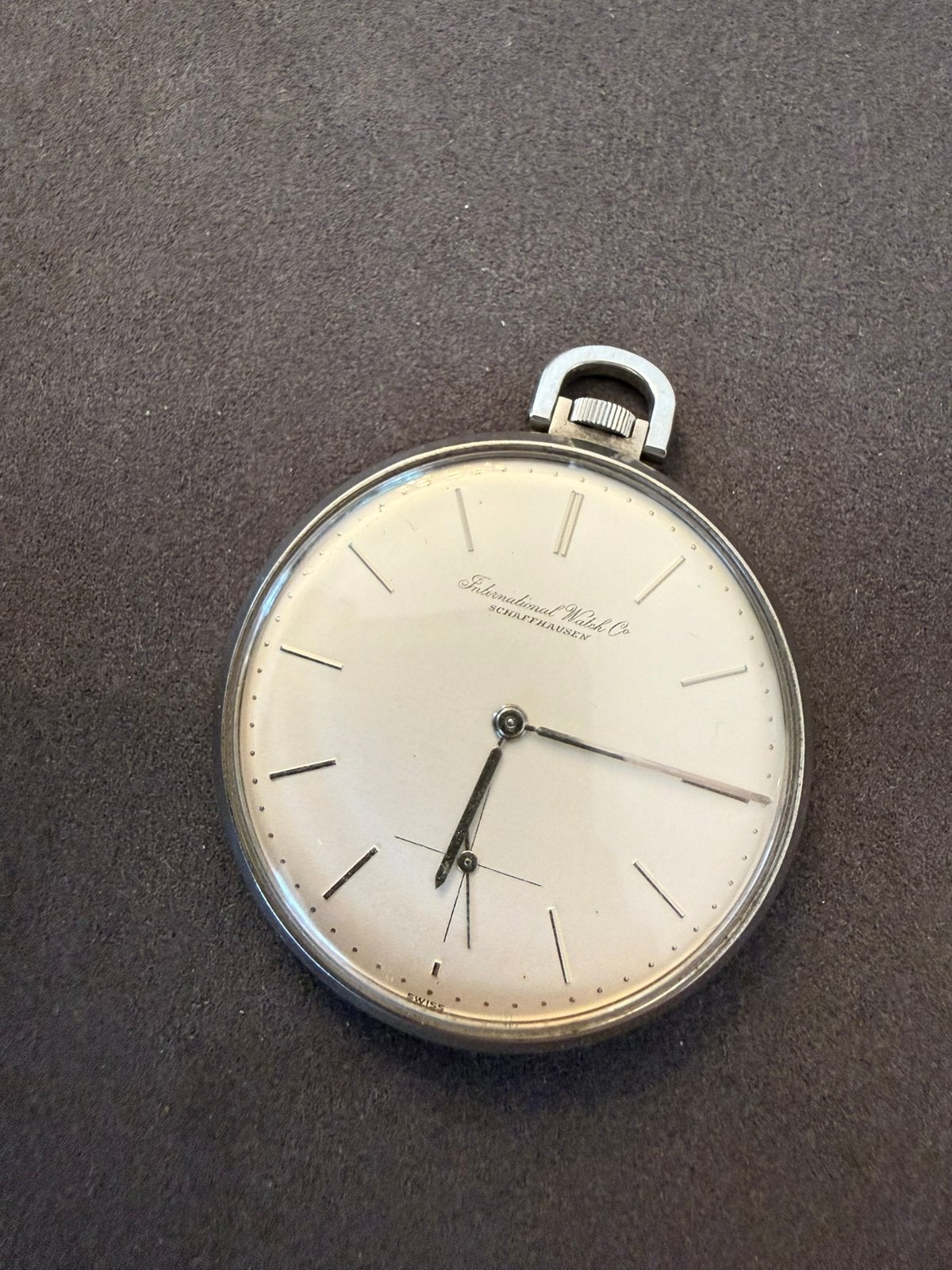 IWC zakhorloge – Vintage Mechanical Manual Open Face 43mm, Ophalen of Verzenden, Staal, Overige merken