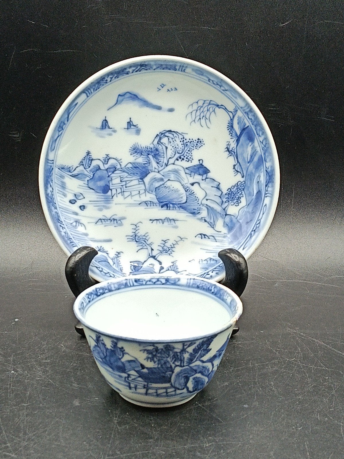 Antieke Chinese Qianlong Kop en Schotel 18e eeuw, Ophalen of Verzenden