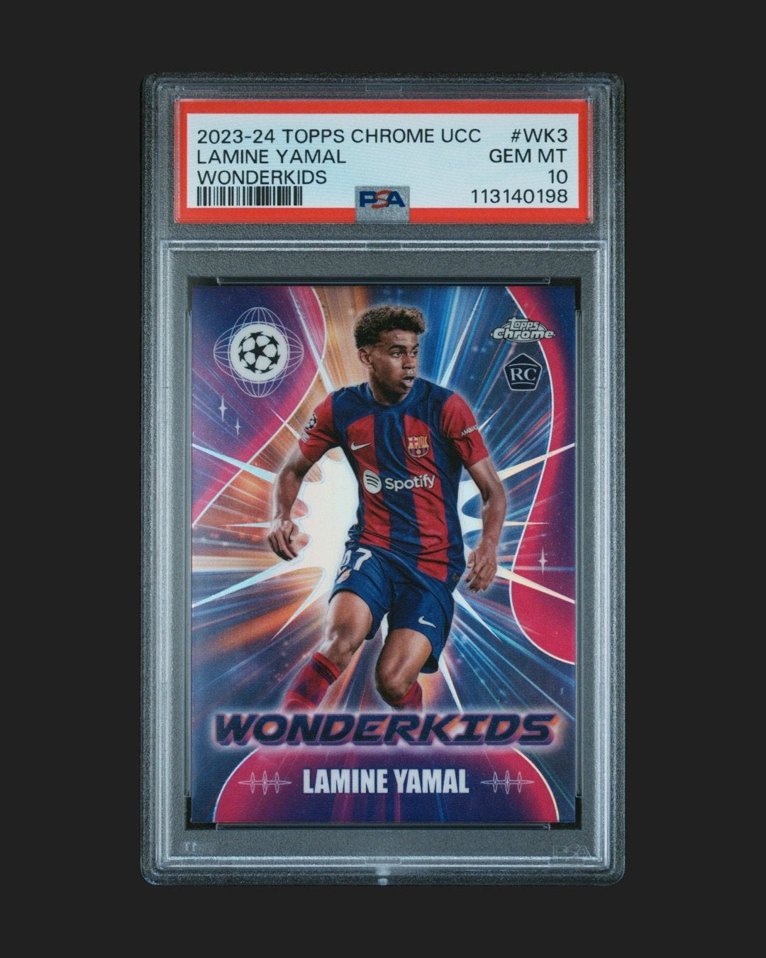 Topps Chrome Lamine Yamal PSA 10 Wonderkids, Verzenden, Zo goed als nieuw, Plaatje