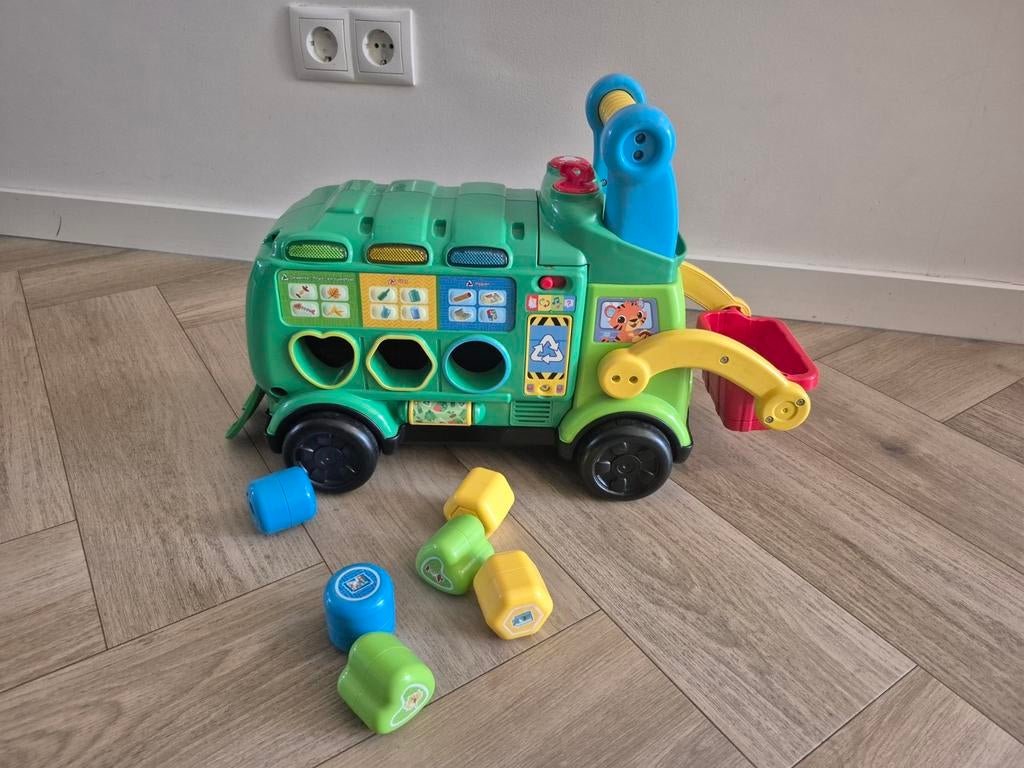 VTech Vuilniswagen met Vormen Sorteerder, Ophalen, Zo goed als nieuw