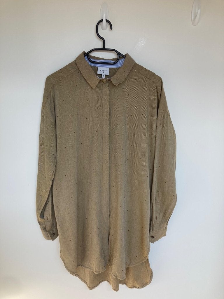 Dante6 Floryn Dot tuniek blouse bruin beige maat 2/S, Maat 38/40 (M), Dante6, Beige, Ophalen of Verzenden