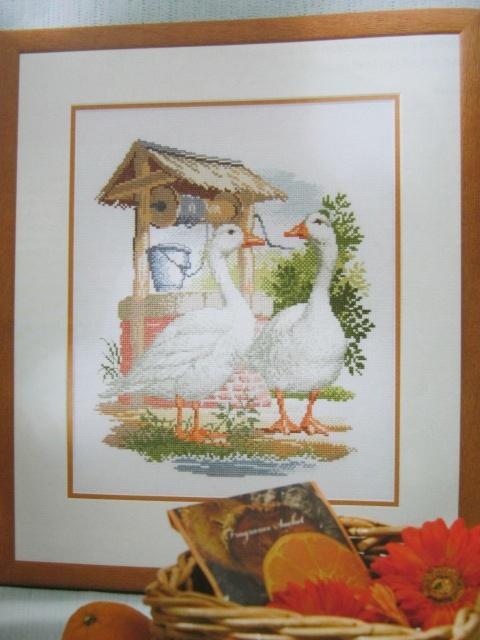 Borduurpatroon  Ganzen bij waterput  nr 8170, Hobby en Vrije tijd, Borduren en Borduurmachines, Verzenden, Nieuw, Handborduren