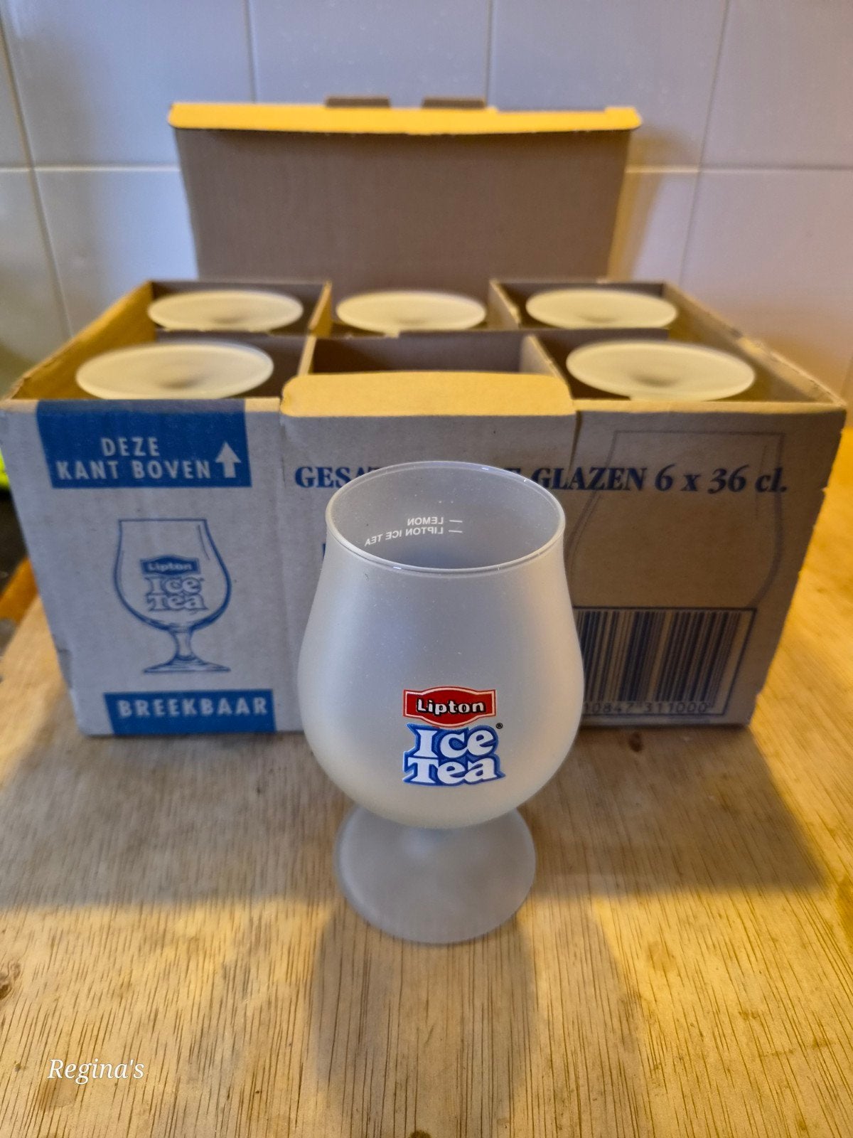 Lipton Ice Tea gesatineerde glazen set (6 stuks), Ophalen, Onbekend, Nieuw, Onbekend
