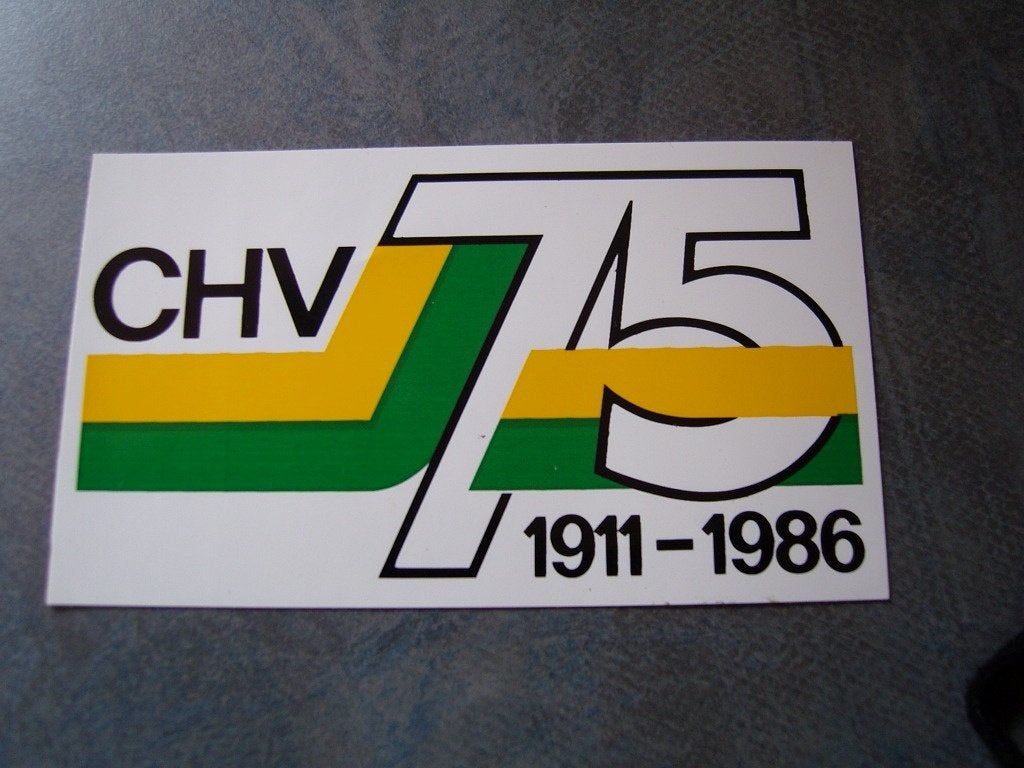 sticker CHV 75 jaar 1911 - 1986, Ophalen, Zo goed als nieuw