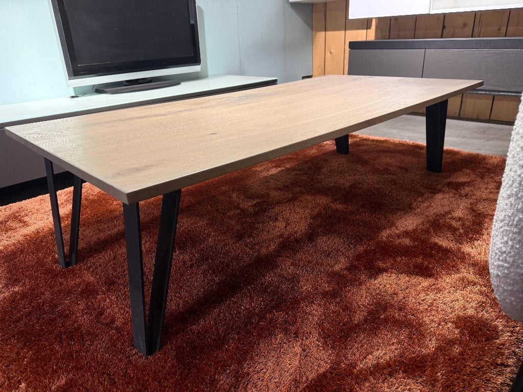 Salontafel Sito crack eiken olifant grijs VDV Meubelen, Ophalen, 100 tot 150 cm, Eikenhout, Nieuw