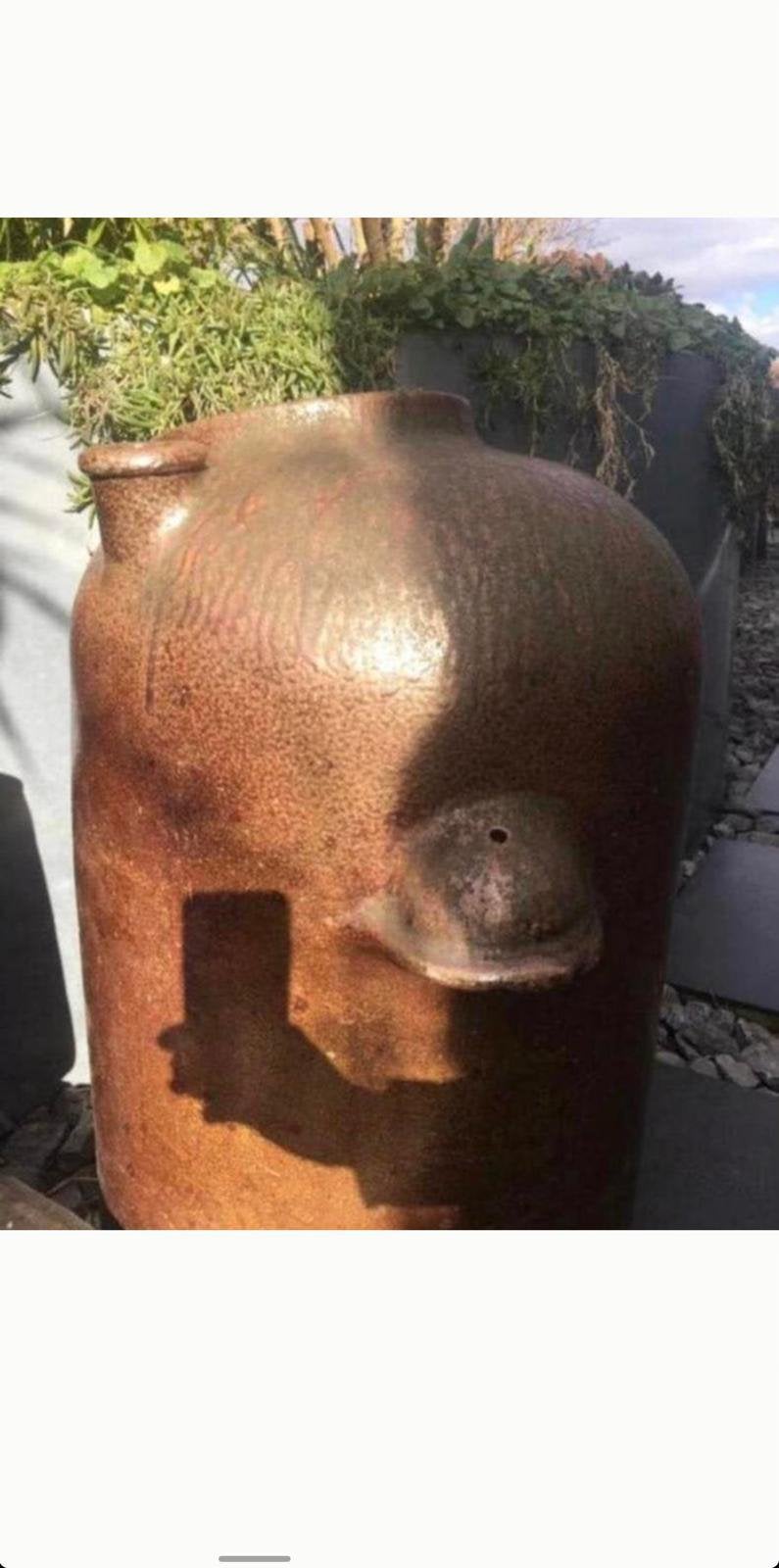 Unieke XXL Oude Jenevervat Vazen/Potten - Zeldzaam & Decorat, Ophalen of Verzenden